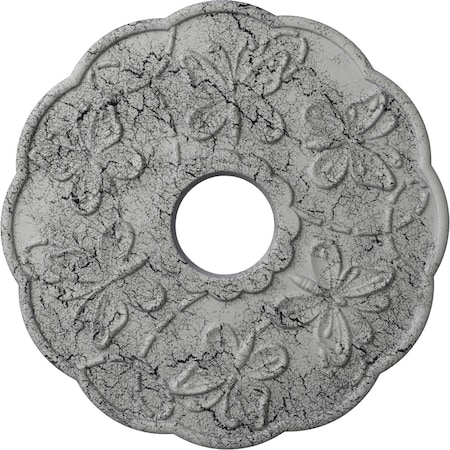 Ekena Millwork Terrones Butterfly Medallion (Canopies up to 3 7/8"), 17 7/8"OD x 3 7/8"ID x 1"P, Ultra Pure White CM17TSUWC